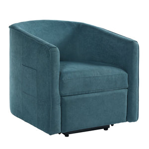English Elm Power Lift Recliner Barrel Back Chenille Chair for Seniors with Footrest Pocket Blue N719P355911C
