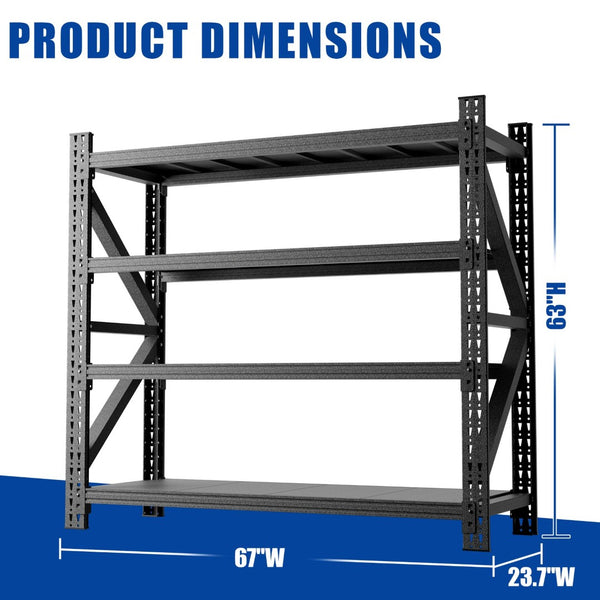 English Elm 5000 Lbs Industrial Garage Shelving Unit Welded Steel 4 Shelf Adjustable Heavy Rack T2398P480398