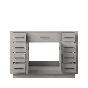 English Elm White Oak Single-Sink Vanity - 48" Midcentury Design With Soft-Close Storage For Small Bathrooms B2731P257716-GIGA