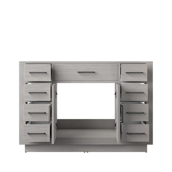 English Elm White Oak Single-Sink Vanity - 48" Midcentury Design With Soft-Close Storage For Small Bathrooms B2731P257716-GIGA