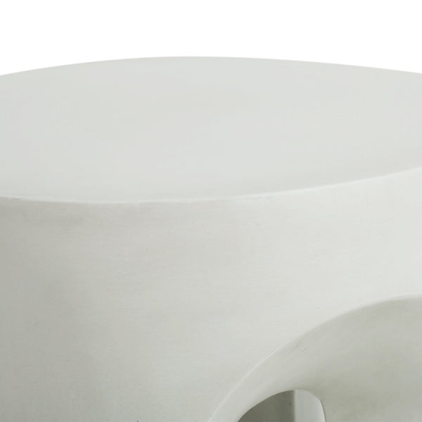 English Elm Outdoor Mgo Round Side Table Lightweight Stone Finish Patio or Living Room Accent N773P369075W