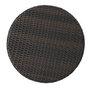 English Elm Christopher Knight Home® - KENNETH Brown Multi 3-Pc Chat Set – PE Rattan Bistro Outdoor Patio Seating with Waterproof Cushions and Iron Frame (Compact) 61209.00MBN