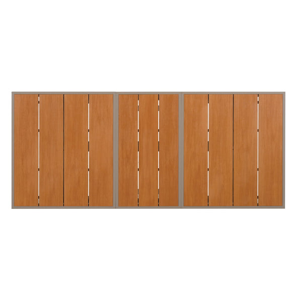 English Elm U_Style Outdoor Extendable Dining Set with 6 Sturdy Chairs, Heavy-Duty 352 lb Table Capacity, Stylish Camel,Natural WY000443AAO