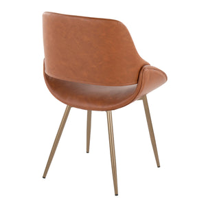 English Elm Fabrico Contemporary Accent Chair with Antique Copper Legs and Plush Faux Leather Upholstery Set Camel B202S01239