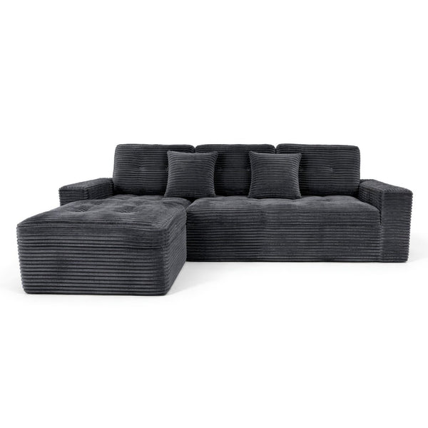 English Elm Modular Cloud Sectional Sofa with Ottoman Plush Velvet Foam Lounge Set W5502S00008
