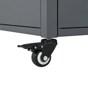 English Elm Outdoor Bbq Prep Cart Rolling Stainless Steel Grill Station with Foldable Work Surface Gray N719P407404E