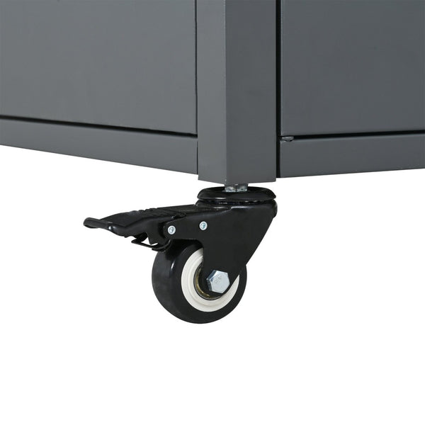 English Elm Outdoor Bbq Prep Cart Rolling Stainless Steel Grill Station with Foldable Work Surface Gray N719P407404E