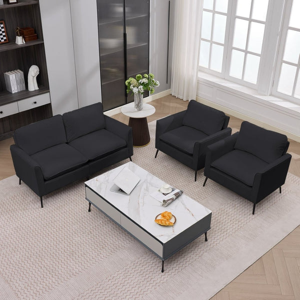 English Elm Ts Cat Paw Faux Leather Accent Chair Nordic Retro Single Seat for Bedroom Lounge Black W2311P457732