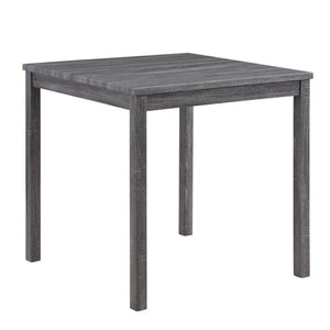 English Elm Lucenzo Counter Height Pub Set Distressed Wood Table with Tufted Linen Stools Gray B2749P413176