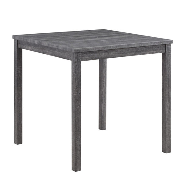 English Elm Lucenzo Counter Height Pub Set Distressed Wood Table with Tufted Linen Stools Gray B2749P413176