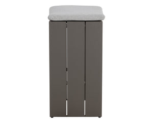 Sunpan Verin Barstool - Modern Backless Design with Weather-Resistant Cushion for Stylish Outdoor Spaces Warm Grey / Gracebay Light Grey