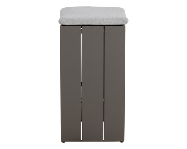 Sunpan Verin Barstool - Modern Backless Design with Weather-Resistant Cushion for Stylish Outdoor Spaces Warm Grey / Gracebay Light Grey