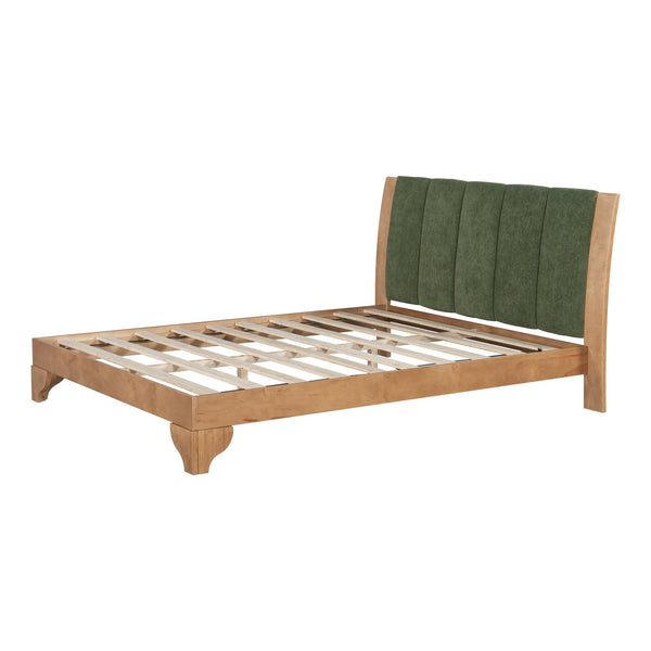 English Elm Christopher Knight Home® - Premium Pine Wood Queen Bed Frame With Upholstered Headboard - Mid-Century Modern Style & Durability N770P345991N_N770P345992N