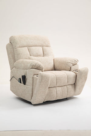 English Elm Old Oversized Electric Lift Chair With Dual Motors, Heating, Massage, And 180° Recline For Comfort W547S00053