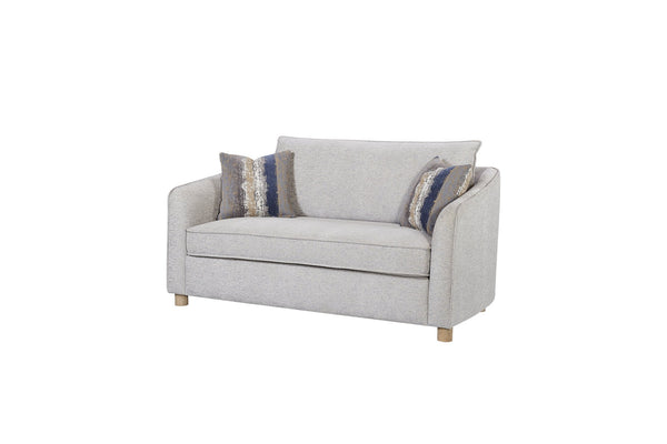 English Elm Loveseat Sand Upholstered with 3 Down Pillows, Sinuous Springs, High-Density Foam & Reversible Cushions B2699P298414