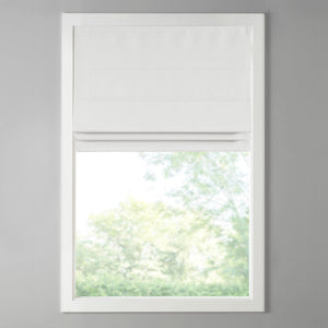 JLA Home Madison Park - Basketweave Cordless Room-Darkening Roman Shade with Thermal Foam Backing for Energy Savings and Privacy White MP40-7225