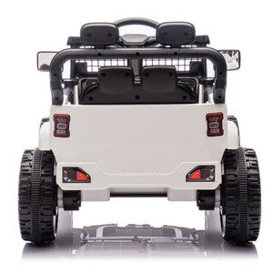 English Elm 24v Kids Ride on Car with Parental Remote Four Wheel Suspension Led Lights Bluetooth White W1578P235083