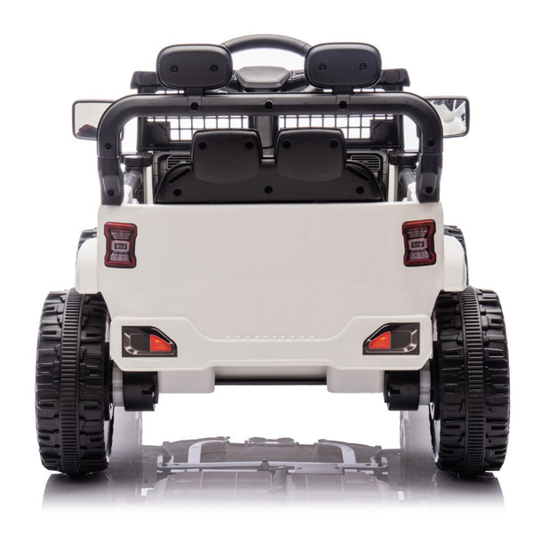 English Elm 24v Kids Ride on Car with Parental Remote Four Wheel Suspension Led Lights Bluetooth White W1578P235083