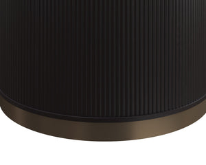 Sunpan Kalla Side Table - Elegant Oak Design with Gold Steel Base, Unique Texture and Character for Any Space Charcoal