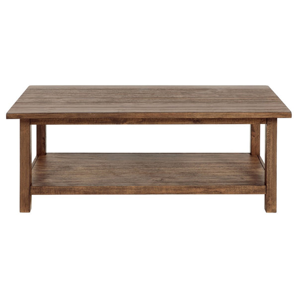 English Elm Castleton Pine Veneer Living Room Table Set with Drawers and Distressed Finish B062S01640