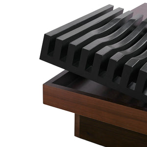 English Elm Christopher Knight Home® - ITALIAN Acacia Wood Retro Coffee Table with Storage Compartments, Brown & Black Midcentury Charm N770P270584B
