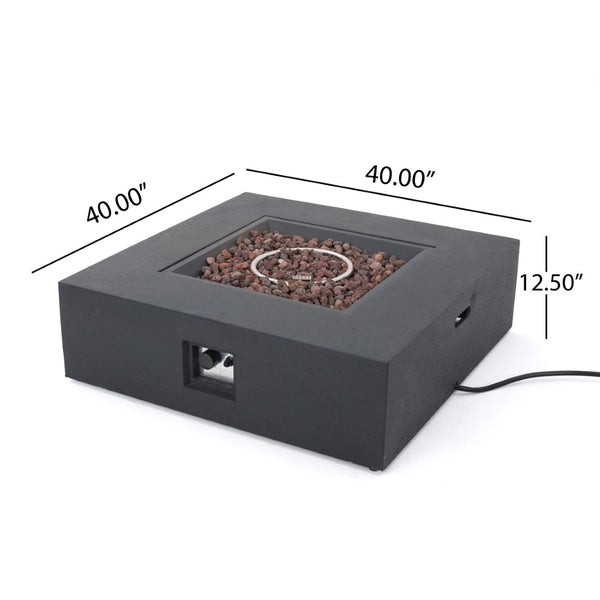 English Elm 50000 Btu Square Mgo Concrete Propane Fire Table for Outdoor Patio Entertaining 59241.00-50K_59243.00