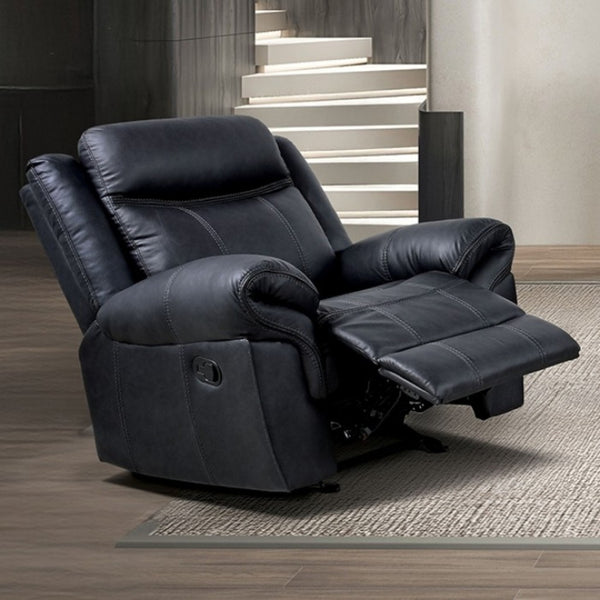 English Elm Transitional Glider Recliner with No-Gap Footrest, Plush Pillow Arms and Attached Back Cushion for Comfort Black 31 L x 41 W x 27 H B2741P391210