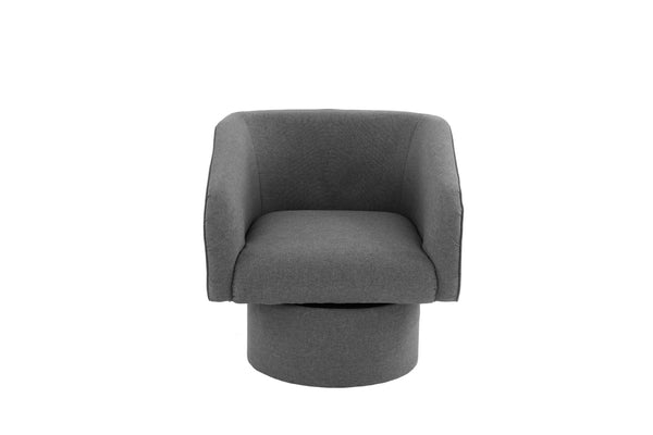 English Elm Classic Swivel Accent Chair with Linen-Like Upholstery, Modern Curved Design, Cozy Cushioning for Living Room Gray 31 L x 29 W x 20 H B011P281854