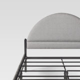 Queen Metal and Upholstered Bed with Arched Headboard Grey GASB5CGY Walker Edison