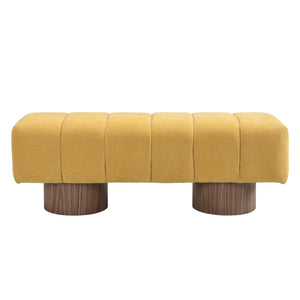English Elm Christopher Knight Home® - Upholstered Modern Dining Bench with Chenille Fabric, No-Assembly 50" Entryway Seat 300 lb Capacity Yellow N779P271404Y