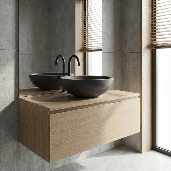 English Elm Luxury Solid Natural Marble Vessel Sink Round Matte Stone Basin Above Counter Vanity W1696P408023