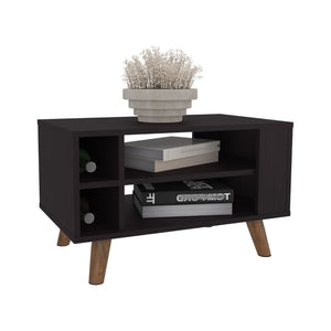 English Elm Shawnee Wengue Finish Rectangular Coffee Table with Open Storage Shelves for Living Rooms B200P460153