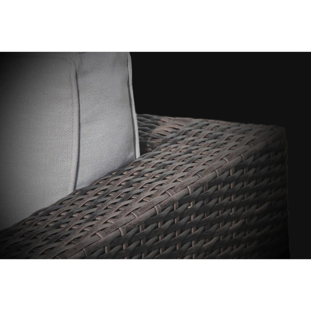 English Elm Fully Assembled 2-Piece Rattan Wicker Patio Set With Cushions & Modern Fire Pit For Outdoor Comfort B120S00144