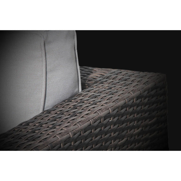 English Elm Fully Assembled 2-Piece Rattan Wicker Patio Set With Cushions & Modern Fire Pit For Outdoor Comfort B120S00144