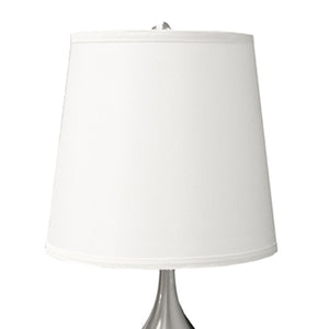 English Elm 24" Tall Metal Touch Table Lamp - Sleek Silver Finish With White Shade For Modern Interiors B072116159