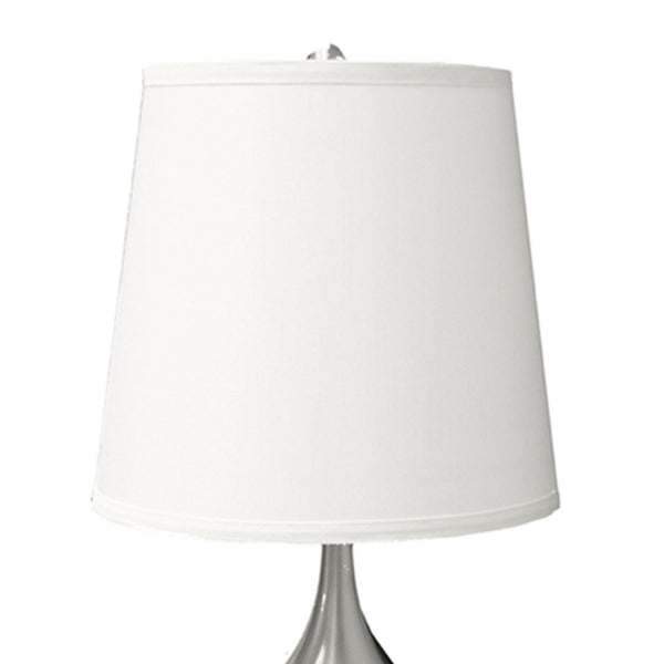 English Elm 24" Tall Metal Touch Table Lamp - Sleek Silver Finish With White Shade For Modern Interiors B072116159
