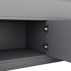 English Elm Twin Captain Platform Bed Frame with Built-In Bookcase, Four Drawers & Slat Support for Storage Gray GX001828AAE