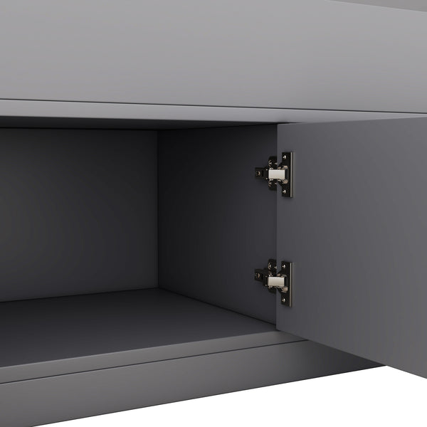 English Elm Twin Captain Platform Bed Frame with Built-In Bookcase, Four Drawers & Slat Support for Storage Gray GX001828AAE