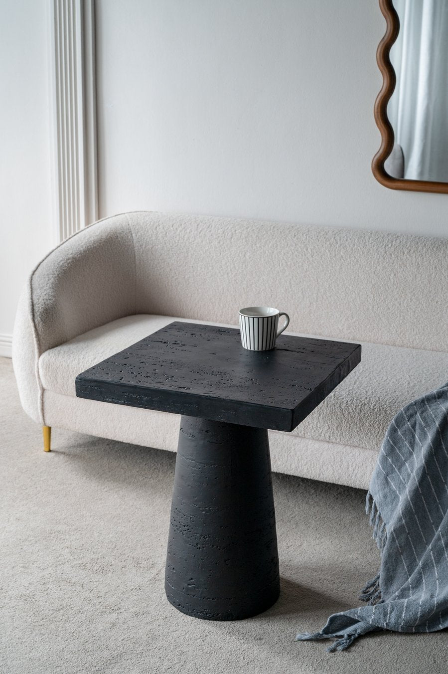 English Elm 20x20x24" Black Square Side Table 100% Magnesium Pedestal Base Modern Nightstand Accent Plant Stand W2078P203212