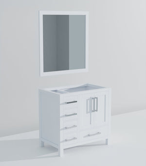 English Elm White Bath Vanity Set With Right Offset Sink, 34" Mirror, And Ample Storage For Modern Bathrooms B2731S00507-GIGA