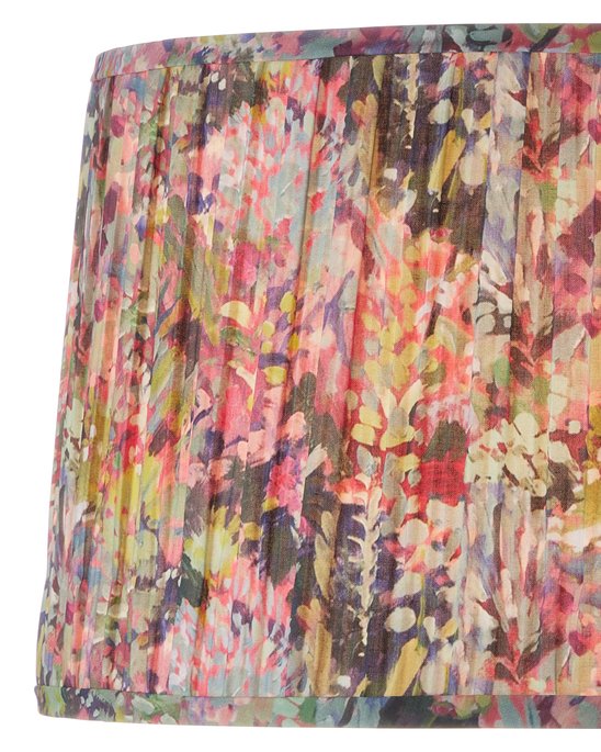 Currey & Company Wildflower Pleated Lamp Shade With Vibrant Magenta And Yellow Floral Design For Elegant Décor Multi,Color Cotton 0900-6003-currey-company