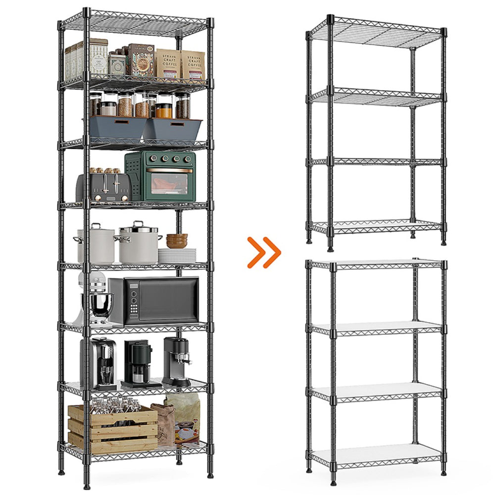 English Elm 8 Tier Heavy Duty Carbon Steel Wire Shelving Unit 2000 Lb Garage Pantry Organizer Black W5386P503961