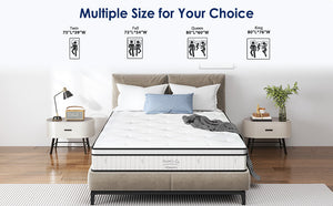 English Elm Full Size Mattress - 10-Inch Hybrid, Medium Firm Support With Individually Pocketed Coils For Comfort W2889P310466