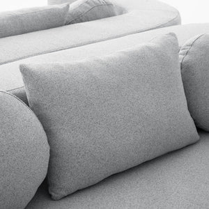 English Elm Boneless Modular Sectional Sofa with Curved Ends, Deep Bouclé Seating, Convertible Sofa Bed & Pillows for Living Room Grey N719S002120E