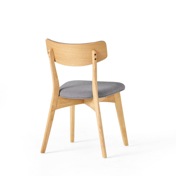 English Elm Caleb Mid Century Upholstered Dining Chairs Rubberwood Tapered Legs Set of 2 Dark Gray,Natural N768P379763O