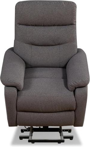 English Elm Contemporary Grey Fabric Lift Chair Recliner with Electric Lift, Ergonomic Support & Side Pockets B347P339643