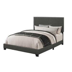 English Elm Guyancourt Charcoal Upholstered California King Bed - Modern Elegance With Nailhead Trim Design B062P333424