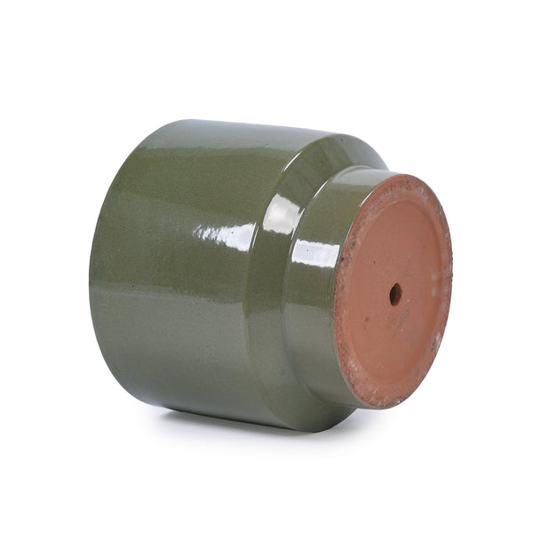 English Elm 3 Pieces Ceramic Flowerpot Set - Handcrafted Antique Light Green Planters For Stylish Spaces W3273P321545