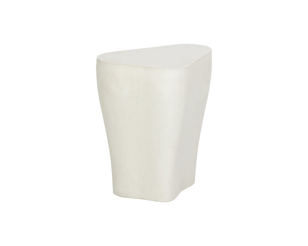 Sunpan Dali End Table - Elegant Grey Marble Finish with Unique Curvy Design for Stylish Indoor Spaces Small - 15.75W x 11.75D x 17.75H