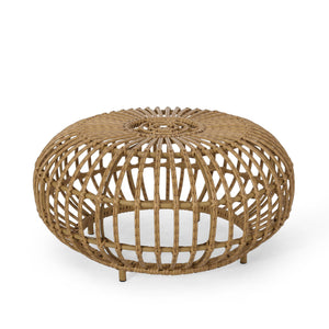 English Elm Christopher Knight Home® - OTTAWA Bohemian Faux Rattan Coffee Table - Handcrafted Weather-Resistant Round Accent Table 30" N770P345264L
